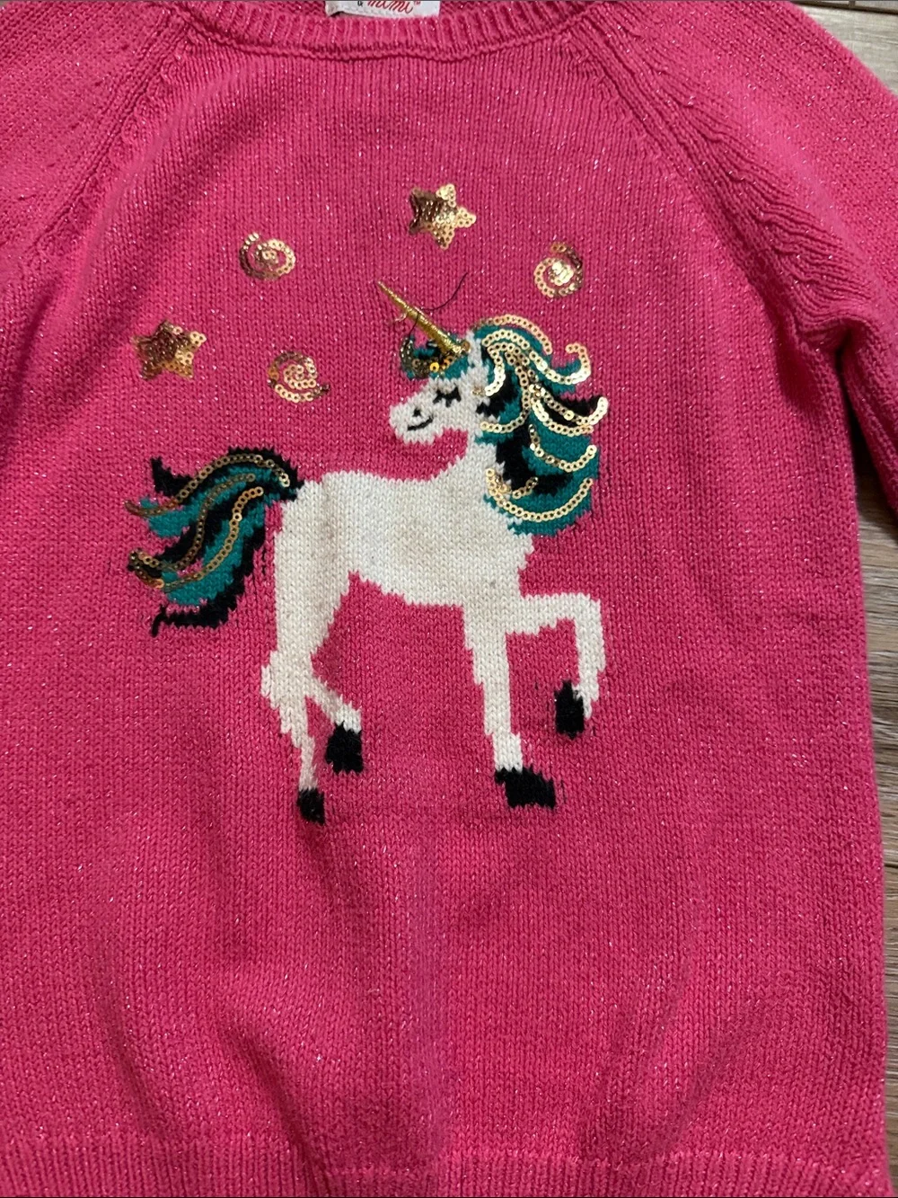 Girls pink unicorn sweater size 6X